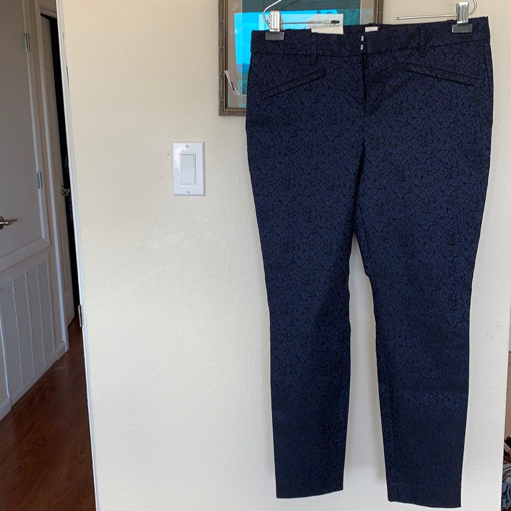 SALE! Gap Brocade Electric Blue and Black Crop Pants
